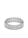 Swarovski Crystal Baguette Cut Gray Matrix Ring In 白色
