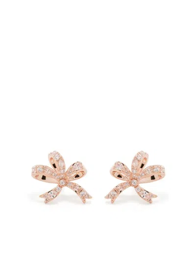 Swarovski -crystal Bow Earrings In Gold