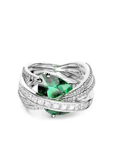 Swarovski Hyperbola Cocktail Ring In Green