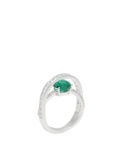 Swarovski Hyperbola Cocktail Ring Woman Ring Silver Size 6 Rhodium-plated, Crystal, Cubic Zirconia
