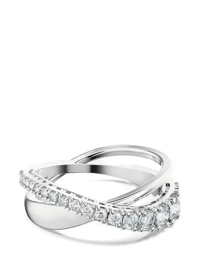 Swarovski Hyperbola Crossing-design Ring In Silver