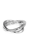 Swarovski Hyperbola Crossover Crystal-embellished Ring In Silver