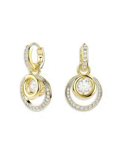 Swarovski Hyperbola Crystal Circular Drop Earrings In Gold