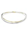 Swarovski Hyperbola Crystal Crossover Choker Necklace In Gold Tone & Rhodium Plated, 13.87 In Two Tone