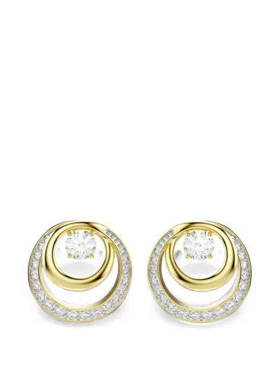 Swarovski Hyperbola Crystal-embellished Circular Earrings In Gold