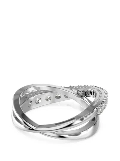 Swarovski Hyperbola Crystal-embellished Crossover Ring In Transparent