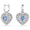 Swarovski Women's Hyperbola Crystal Heart Drop Earrings In Blue