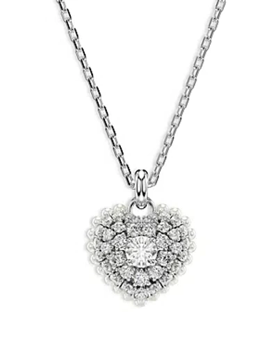 Swarovski Hyperbola Heart Pendant Necklace, 15 In Silver