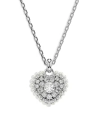 Swarovski Hyperbola Heart Pendant Necklace, 15" + 2-3/4" Extender In Silver