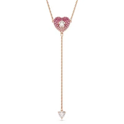 Swarovski Hyperbola Heart Y Pendant Necklace In Brown