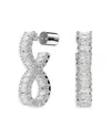 Swarovski Rhodium-plated Baguette Crystal Infinity Drop Earrings In Silver
