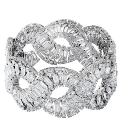 Swarovski Hyperbola Infinity Mixed Cuts Bracelet In Silver