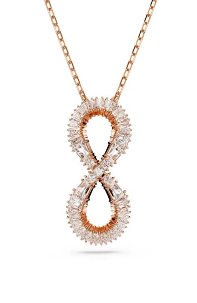 Swarovski Hyperbola Infinity Pendant Necklace In White