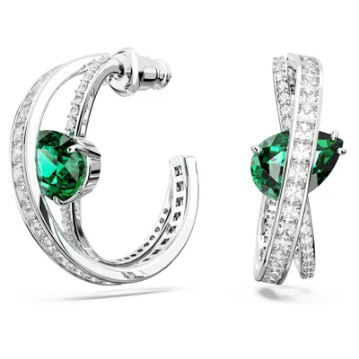 Swarovski Hyperbola Hoop Earrings In Green