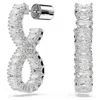 Swarovski Hyperbola Pierced Earrings Hoop Twist Rhodium Shiny White In White