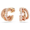 Swarovski Hyperbola Pierced Earrings Rose Gold Shiny Clear In White