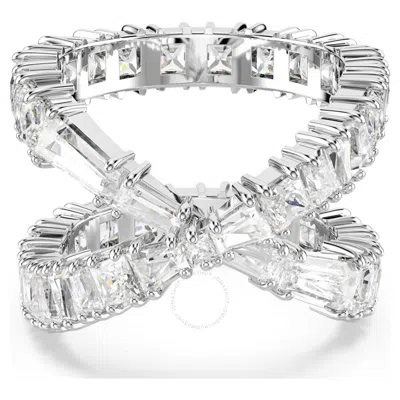 Swarovski Hyperbola Motif Ring Rhodium Shiny White