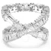 Swarovski Hyperbola Motif Ring Rhodium Shiny White In White