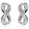 Swarovski Hyperbola Pierced Earrings Figurative Studs Pave Rhodium Shiny White In White