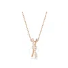 Swarovski Hyperbola Pendant 2 Band Rose Gold Shiny White In White