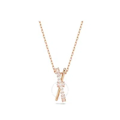 Swarovski Hyperbola Pendant 2 Band Rose Gold Shiny White