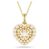 Swarovski Hyperbola Pendant Heart Gold Shiny Crystal White Pearl