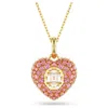 Swarovski Hyperbola Pendant Heart Gold Shiny Pink In Silver Tone