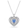 Swarovski Hyperbola Pendant Heart Rhodium Shiny Blue In Blue