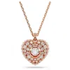 Swarovski Hyperbola Pendant Heart Wh Rose Gold Shiny White In White