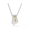Swarovski Womens White Hyperbola Yellow Gold-tone And Rhodium-plated Zirconia Pendant Necklace In Gold,silver