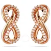 Swarovski Hyperbola Pierced Earrings Figurative Studs Pave Rose Gold Shiny White In White