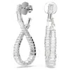 Swarovski Hyperbola Pierced Earrings Hoop L Twist Rhodium Shiny White In White
