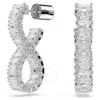 Swarovski Hyperbola Pierced Earrings Hoop Twist Rhodium Shiny White In White