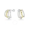 Swarovski Hyperbola Pierced Earrings Mini Hoop 4 Mixed Plating White In White