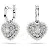 Swarovski Hyperbola Pierced Earrings Rhodium Shiny White In White