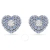 Swarovski Hyperbola Pierced Earrings Studs Pe Rhodium Shiny Blue In Blue