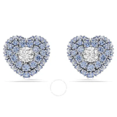 Swarovski Hyperbola Pierced Earrings Studs Pe Rhodium Shiny Blue