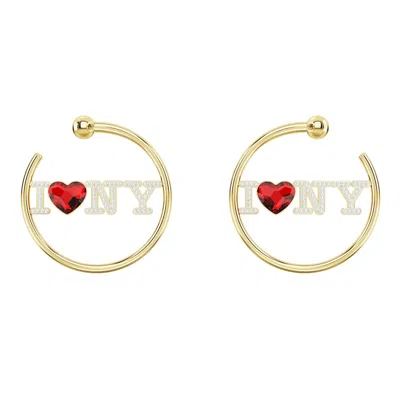 Swarovski I Love Ny Hoop Earrings In Red