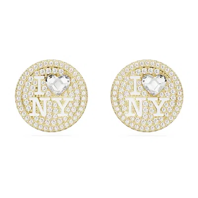 Swarovski I Love Ny Stud Earrings In Gold