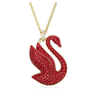 Swarovski Iconic Swan Pendant In Red