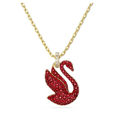 Swarovski Iconic Swan Pendant In Red