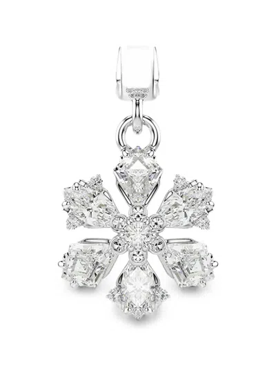 Swarovski Idyllia Crystal-embellished Snowflake Charm In 银色