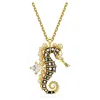 Swarovski Idyllia F Pendant Seahorse S Gold Shiny Clear In White