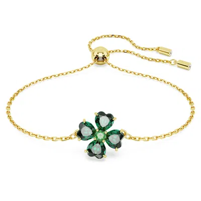 Swarovski Idyllia Crystal Clover Bolo Bracelet In Green