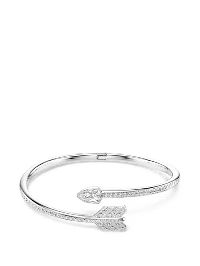 Swarovski Idyllia Mixed Cuts Arrow Bangle In Silver