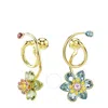 Swarovski Idyllia Gold-tone Plated Asymmetrical Design Drop Earrings