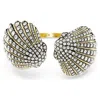 Swarovski Idyllia F Bangle Shell L Gold Shiny Crystal In White
