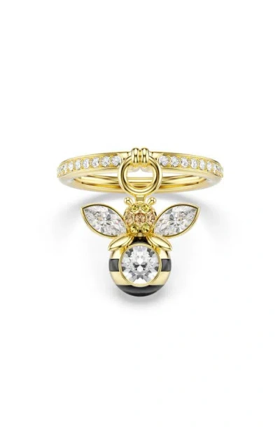 Swarovski Idyllia Crystal Bee Charm Ring In Gold