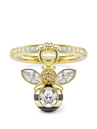 Swarovski Idyllia Bee-pendant Crystal-embellished Ring In White
