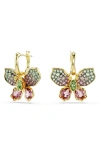 Swarovski Idyllia Mixed Metal Finish Butterfly Drop Earrings In Gold Multi